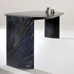 Luxury Black Round Wood Poe Desk