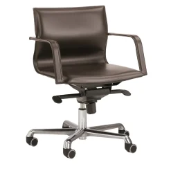 Lybra Brown Leather Swivel Chair