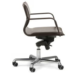 Lybra Brown Leather Swivel Chair