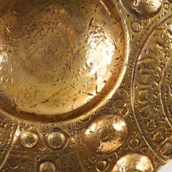 Lys Large gold Ceramic Plate by Gabriele Mengoni