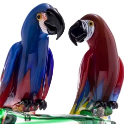 Macaw Parrots in Murano Glass