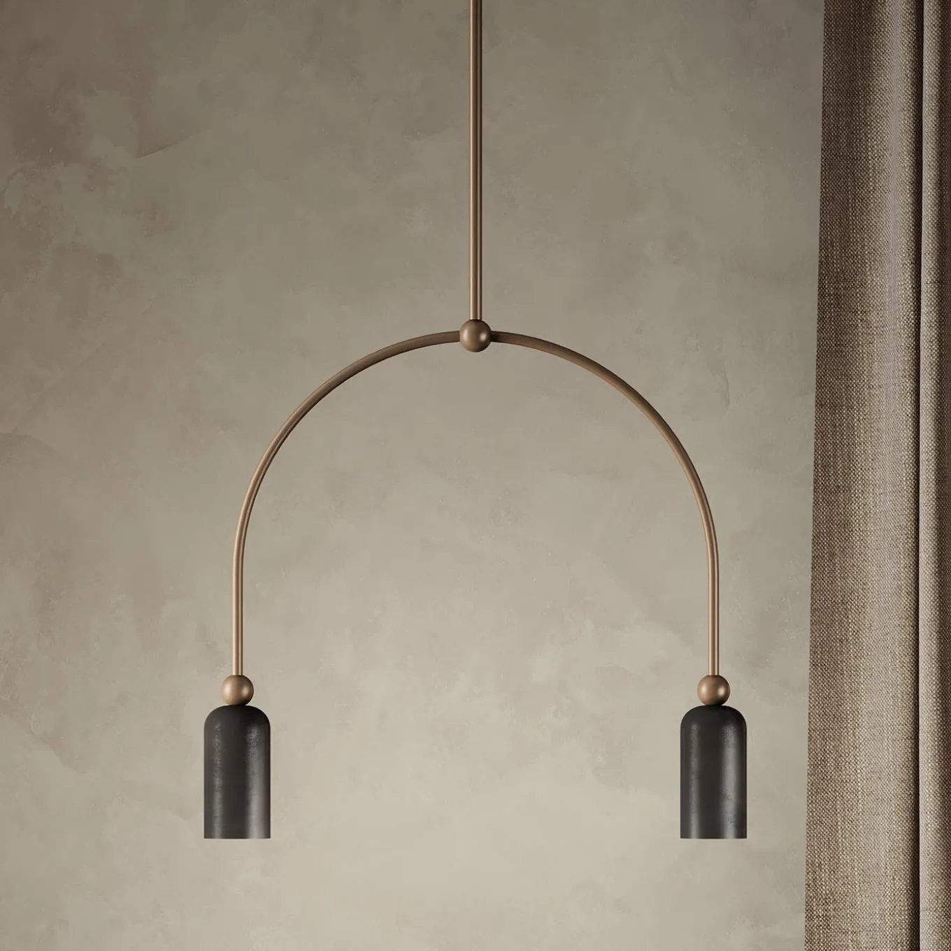 Madame 2-Lights Black Pendant Lamp