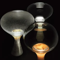 Magika Small Pulegoso Glass & Light Sky Onyx Table Lamp