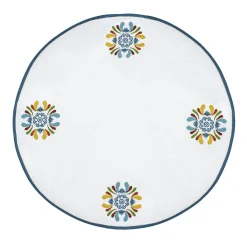 Maiolica Multicolor Set of 2 Round White Service Placemats