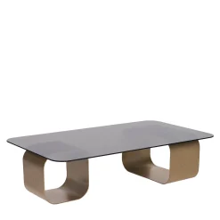 Maiz Large Glass and Steel Coffee Table