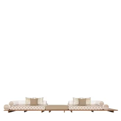 Majlis White Composition 216L + Pouf Beige 121 + 266R Sofa