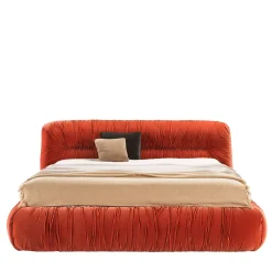 Mambo Orange Velvet Bed by Lorenza Bozzoli