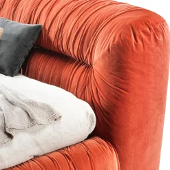 Mambo Orange Velvet Bed by Lorenza Bozzoli