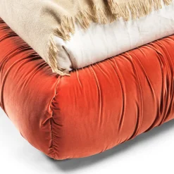 Mambo Orange Velvet Bed by Lorenza Bozzoli