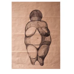 Mamita 3 Pen Drawing on Paper