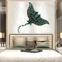 Manta Ray Calacatta Gold Marble & Leather Decorative Panel