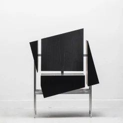 Mare Mosso Black Oak And Polished Aluminum Chair