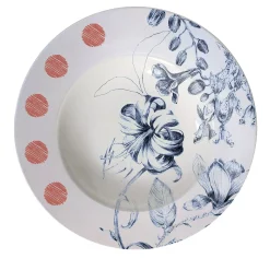 Marie Antoinette Black and Red Set of 2 Soup Plates