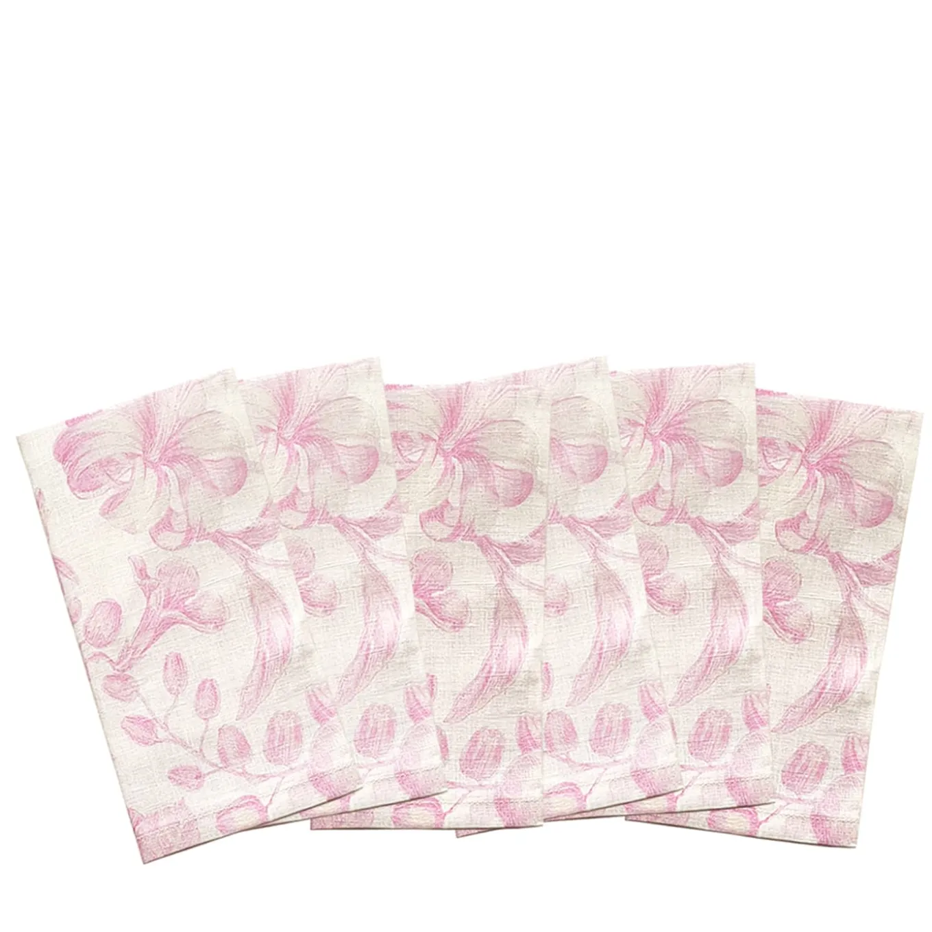 Marie Antoinette Set of 6 Pink & White Napkins