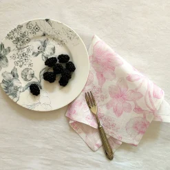 Marie Antoinette Set of 6 Pink & White Napkins