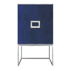 Marion Blue Lapis Paint Effect & Silver Bar Cabinet