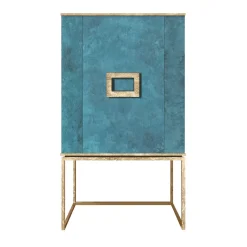 Marion Turquoise & Gold Bar Cabinet