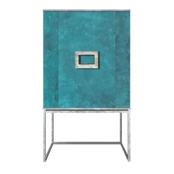 Marion Turquoise & Silver Bar Cabinet