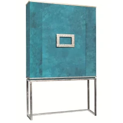 Marion Turquoise & Silver Bar Cabinet