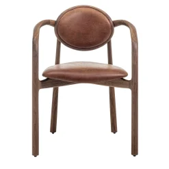 Marlena Leather & Wood Armchair