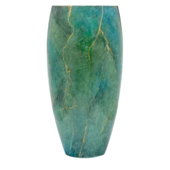 Marmo Tall Green Vase with Gold