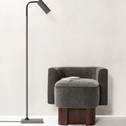 Marquesse Gray Leather Floor Lamp