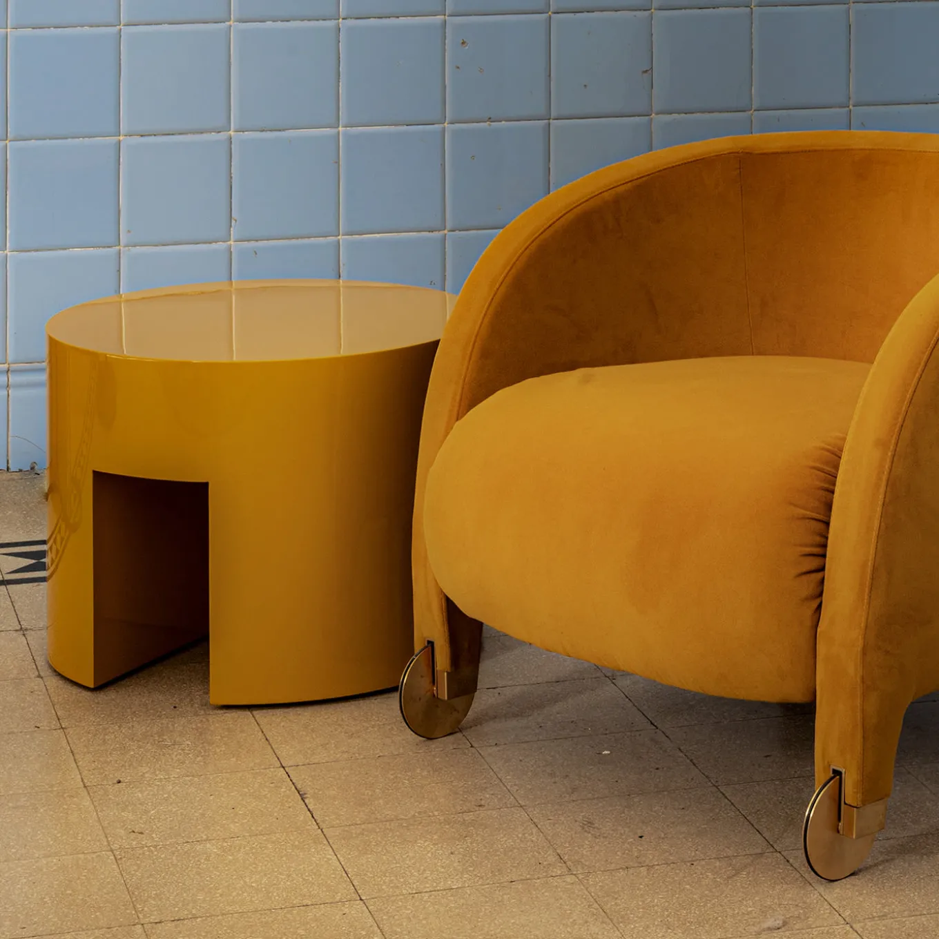 Maryland Yellow Low Table by Dainelli Studio