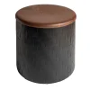 Mastio Black Wood Pouf
