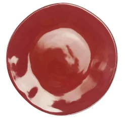 Materia Set of 6 Round Red Charger Plates