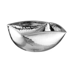 Materia Viva Squared-Round Hammered Silverplated Bowl