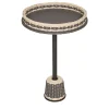 Matisse Leather & Rattan Side Table - Large