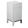 Matte Gray And Black Lacquered Wood Nightstand