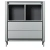 Matte Gray Lacquered Wood Cabinet #B