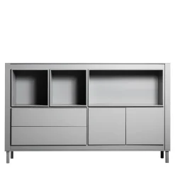 Matte Gray Lacquered Wood Cabinet #C