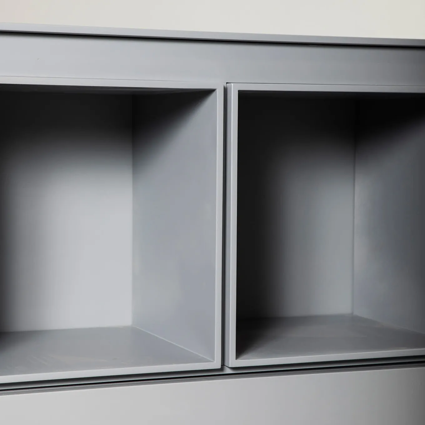 Matte Gray Lacquered Wood Cabinet #C