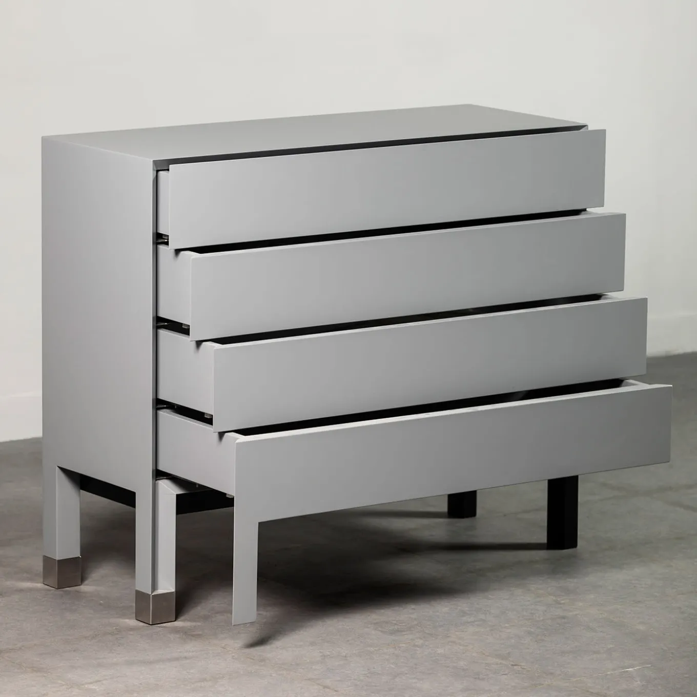 Matte Gray Lacquered Wood Dresser