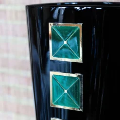 Maxi Cloisonné Black Glass Vase