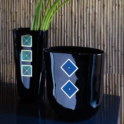 Maxi Cloisonné Black Glass Vase