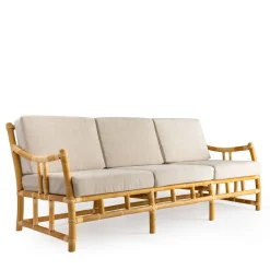 Maya Manao & Manila Cane 3-Seater Sofa With Cushions