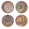 Medallions Set of 8 Patterned Brown Coasters