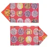 Medallions Set of 2 Rectangular Coated Red Placemats and Napkins