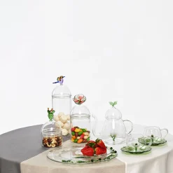 Mediterraneo Handcrafted Small Cactus Glass Container