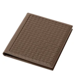 Medium Handwoven Smoke Leather Notepad Holder