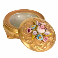 MEDIUM ROUND JEWEL BOX - GOLD