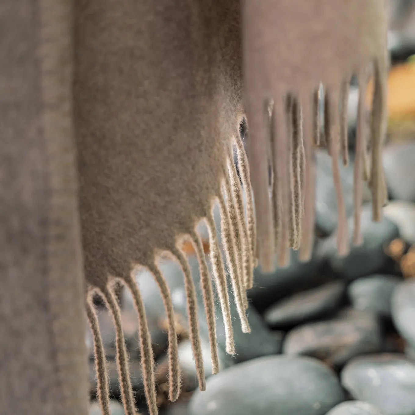 Melrose Double-Sided Beige Small Blanket