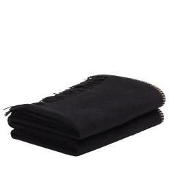 Melrose Fringed Black Small Blanket