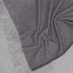 Melrose Fringed Gray Small Blanket