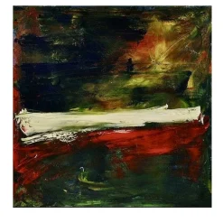 Meno Bianco Polychrome Mixed-Media Painting