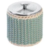 Menton Small Green Leather & Rattan Ice Bucket