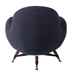 Mercury Blue Bouclé Outdoor Swivel Armchair